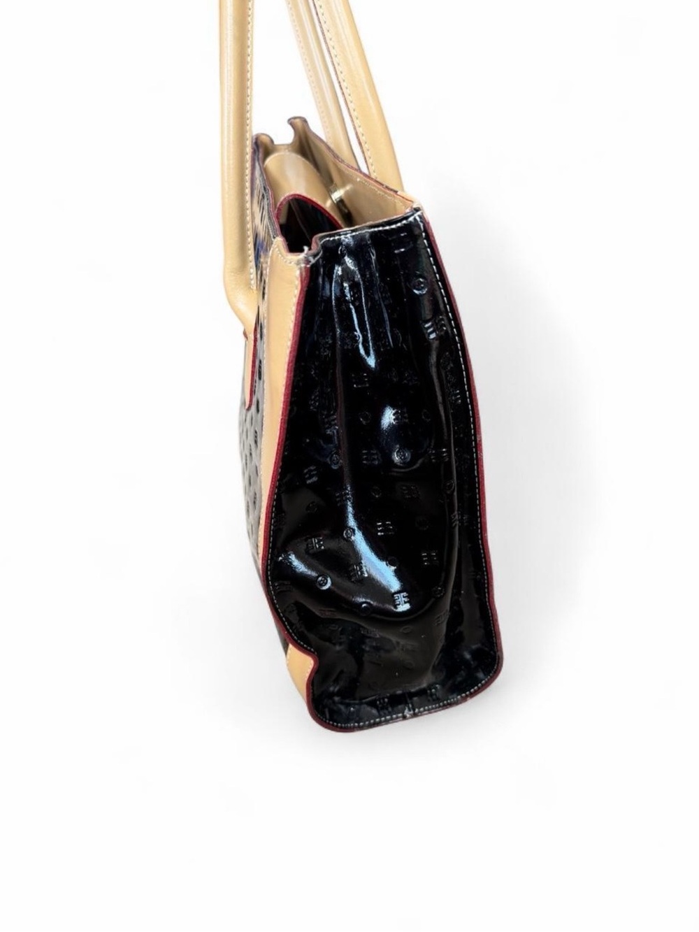 Arcadia Women’s Genuine Patent Leather Tote Bag Shoulder Purse Made in Italy - Picture 4 of 16